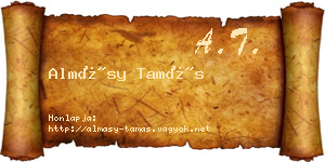 Almásy Tamás névjegykártya